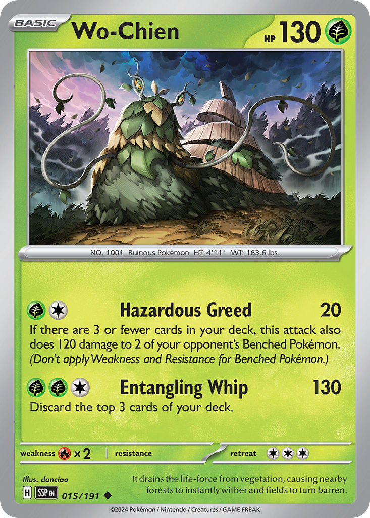 Wo-Chien - 15/191 - Normal - NM - Uncommon - Surging Sparks
