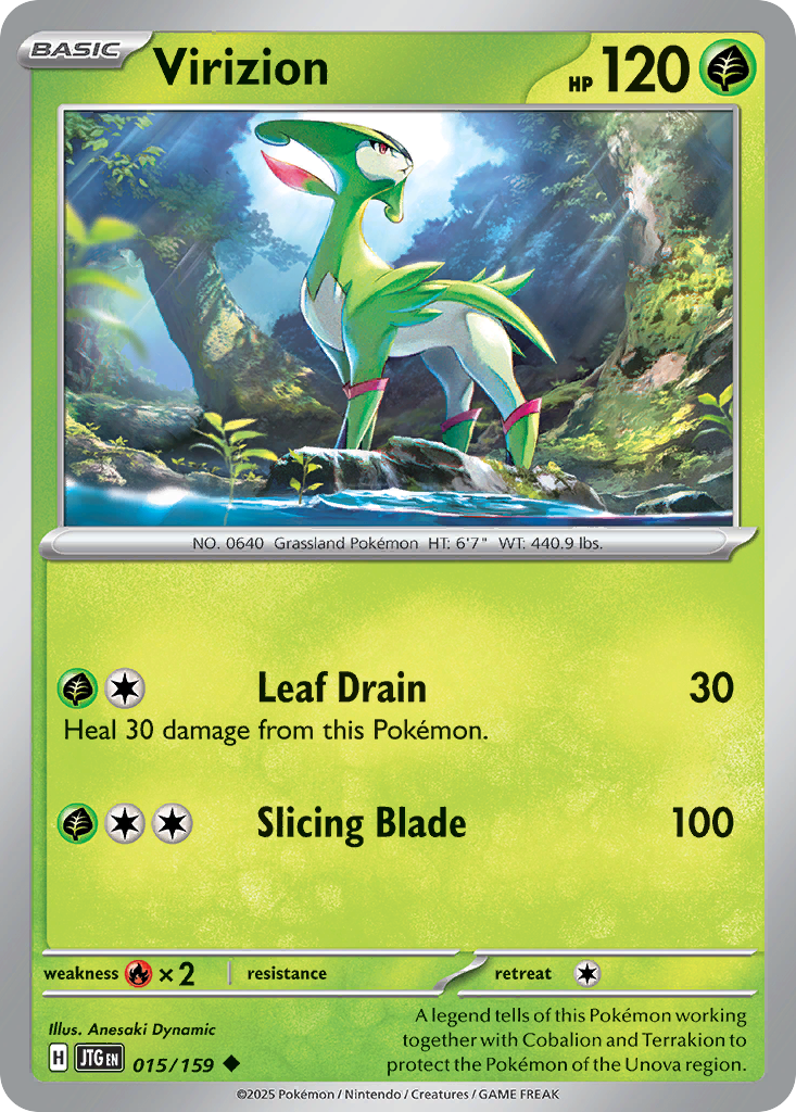 Virizion - 15/159 - Normal - NM - Uncommon - Journey Together