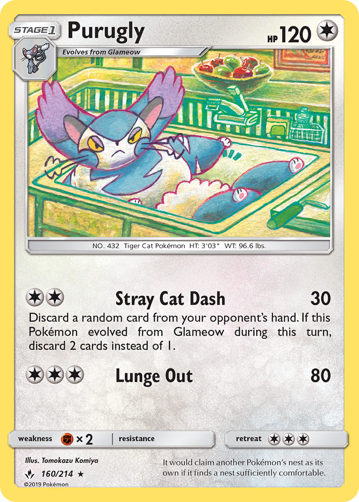 Purugly - 160/214 - Normal - NM - Rare - Unbroken Bonds