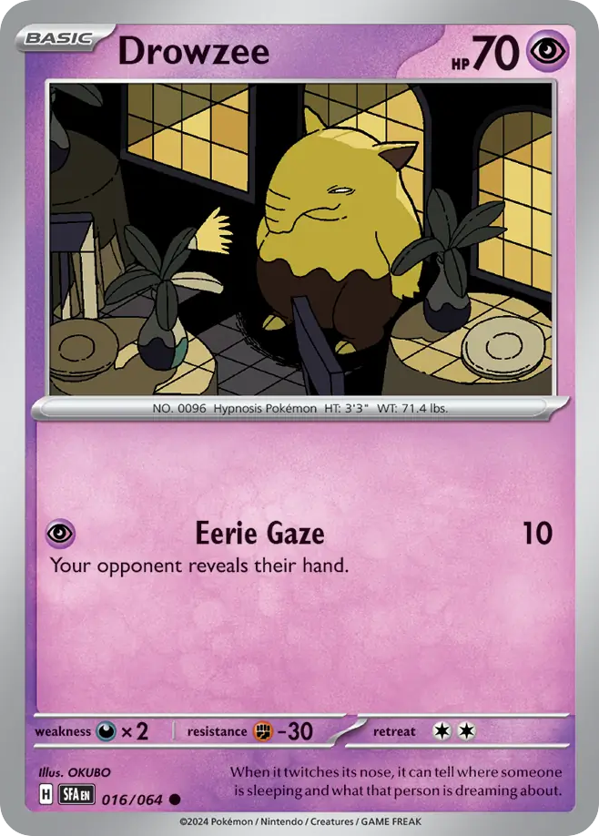 Drowzee - 16/64 - Normal - NM - Common - Shrouded Fable