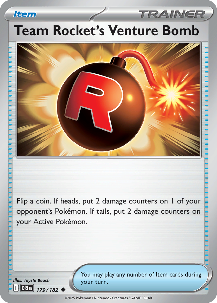 Team Rocket's Venture Bomb - 179/182 - Normal - NM - Uncommon - Destined Rivals