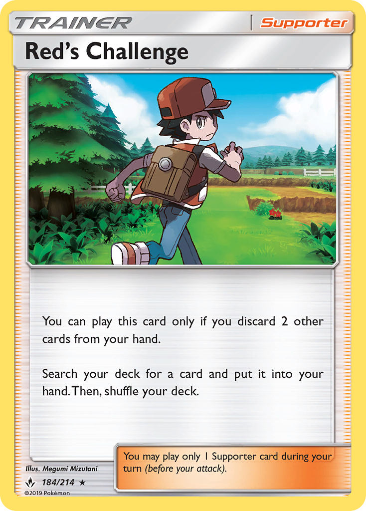 Red's Challenge - 184/214 - Holofoil - NM - Rare Holo - Unbroken Bonds
