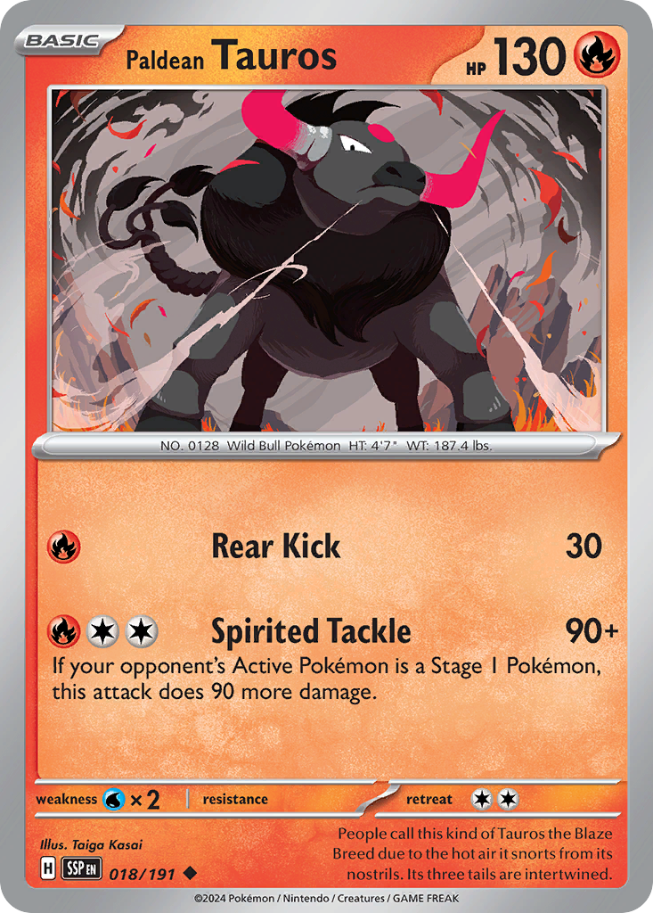 Paldean Tauros - 18/191 - Normal - NM - Uncommon - Surging Sparks