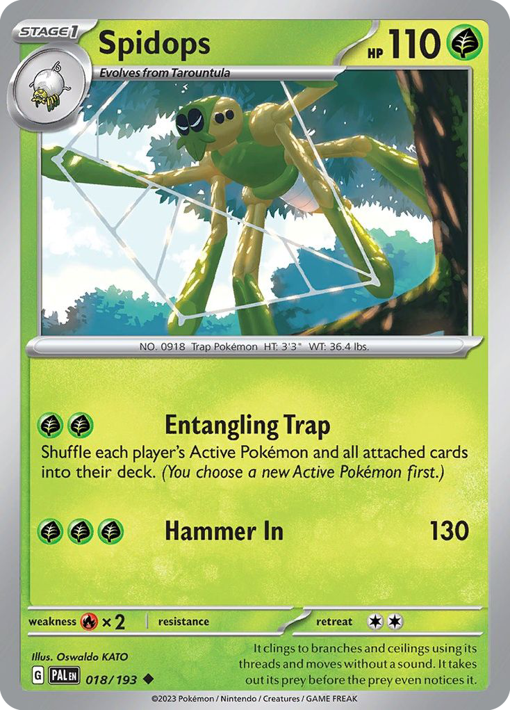 Spidops - 18/193 - Normal - NM - Uncommon - Paldea Evolved