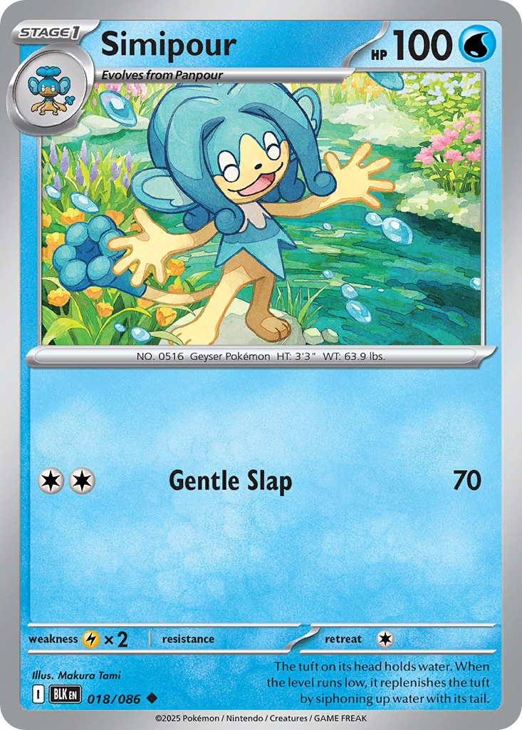Simipour - 18/86 - Reverse Holofoil - NM - Uncommon - Black Bolt