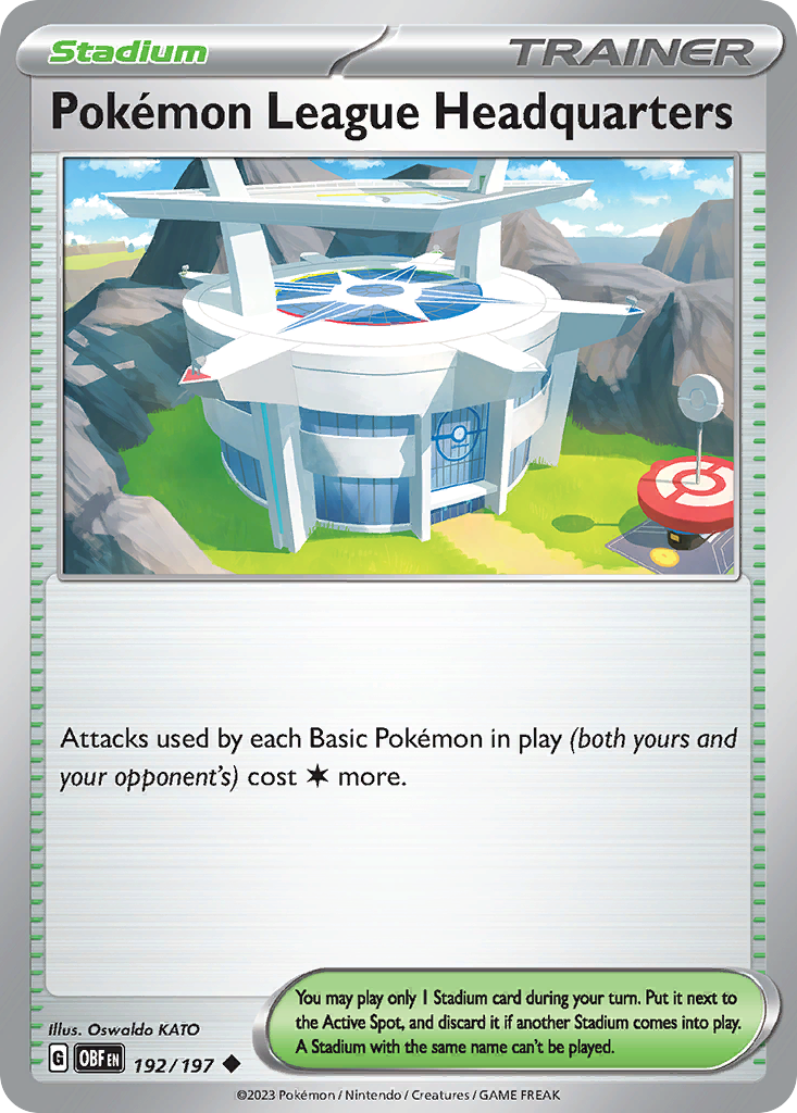 Pokémon League Headquarters - 192/197 - Normal - NM - Uncommon - Obsidian Flames