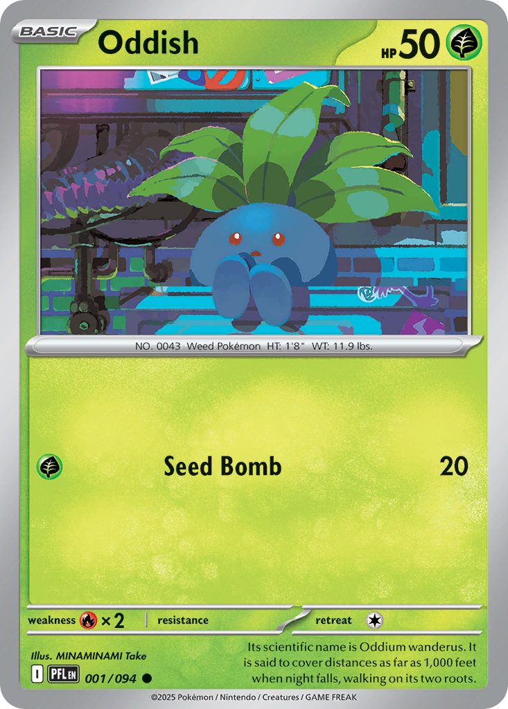 Oddish - 1/94 - Normal - NM - Common - Phantasmal Flames