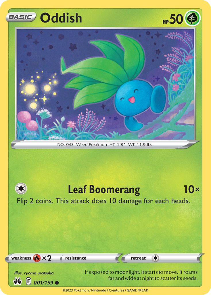 Oddish - 1/159 - Normal - NM - Common - Crown Zenith