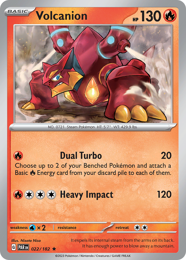 Volcanion - 22/182 - Reverse Holofoil - NM - Rare - Paradox Rift