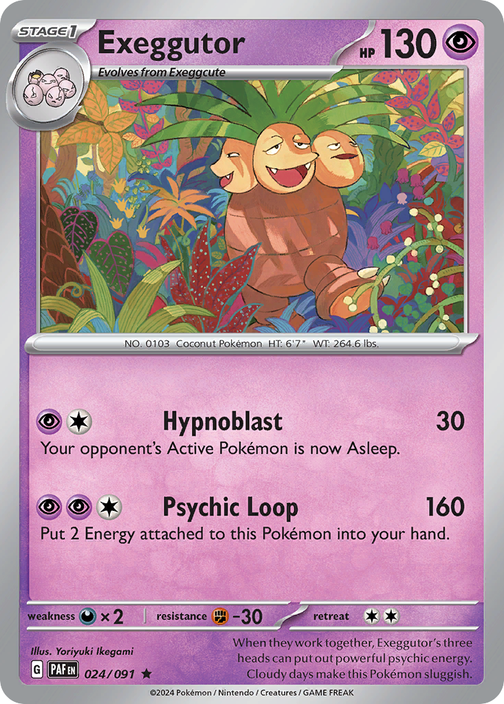 Exeggutor - 24/91 - Holofoil - NM - Rare - Paldean Fates