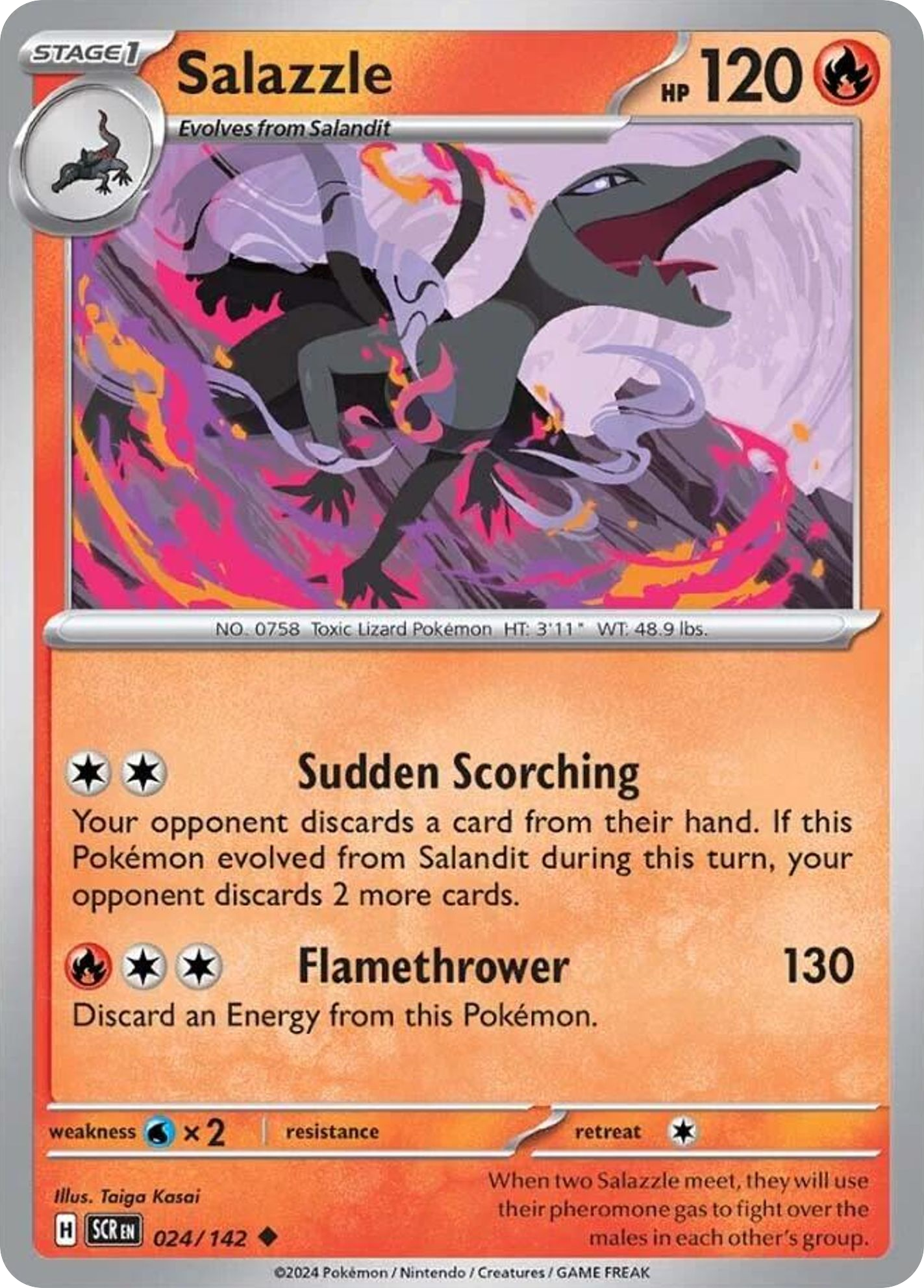 Salazzle - 24/142 - Normal - NM - Uncommon - Stellar Crown