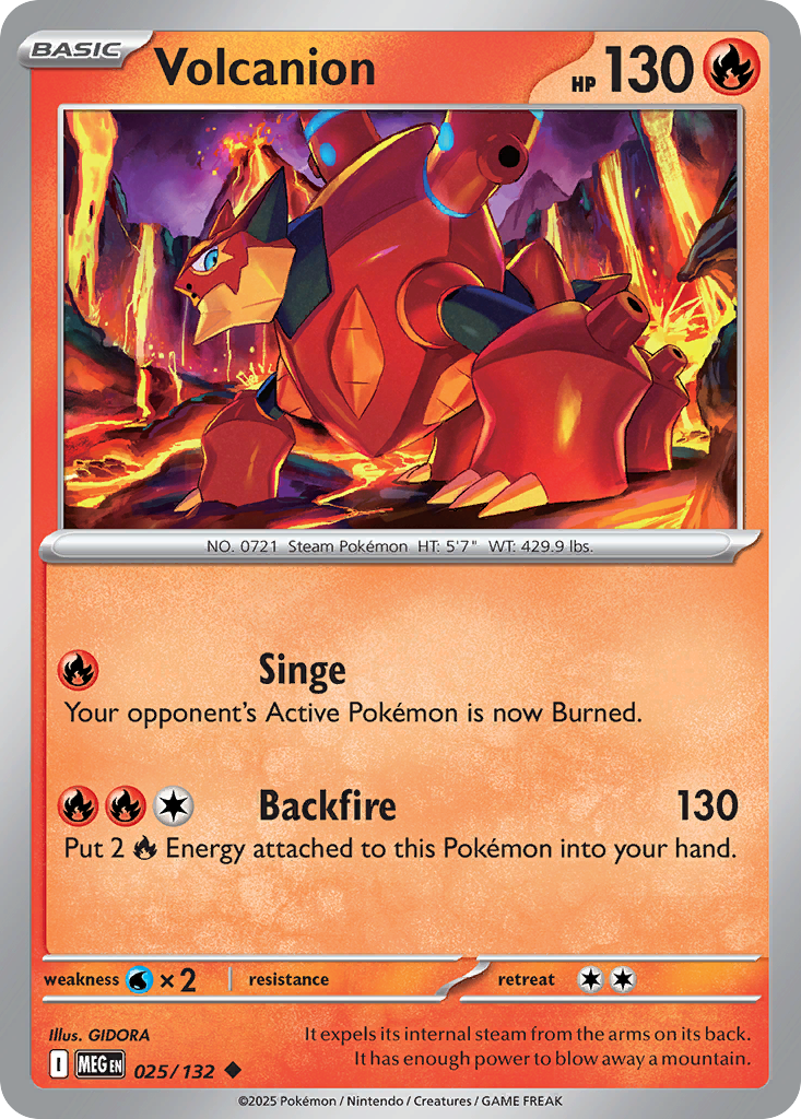 Volcanion - 25/132 - Normal - NM - Uncommon - Mega Evolution