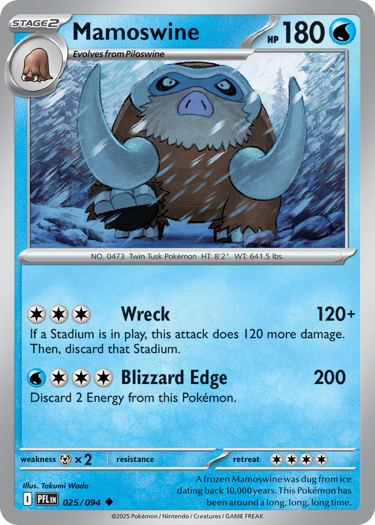 Mamoswine - 25/94 - Normal - NM - Uncommon - Phantasmal Flames