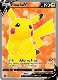 Pikachu V Full Art - 157/172 - Holofoil - NM - Ultra Rare - Brilliant Stars