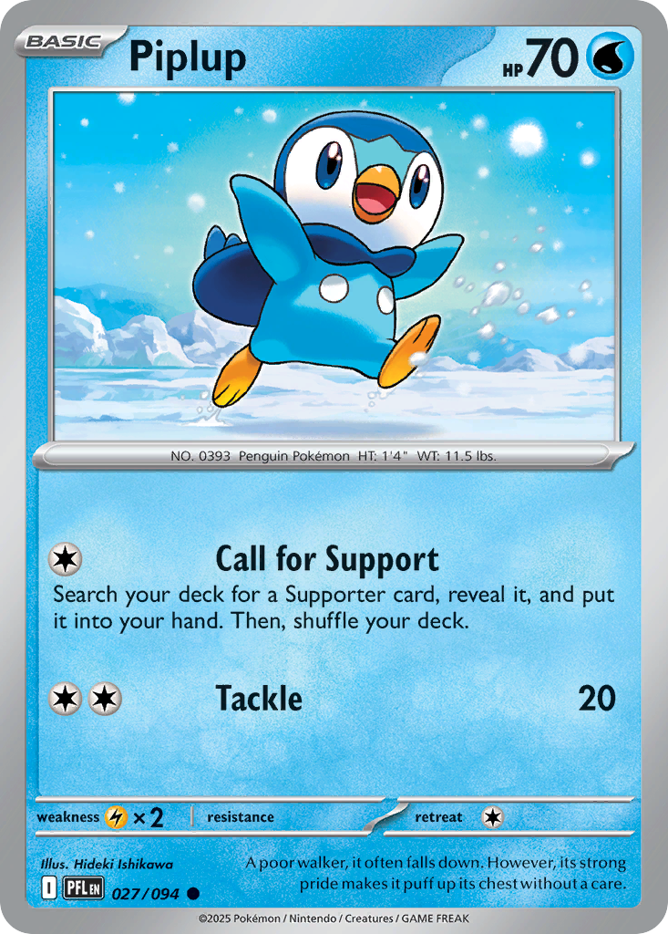 Piplup - 27/94 - Normal - NM - Common - Phantasmal Flames