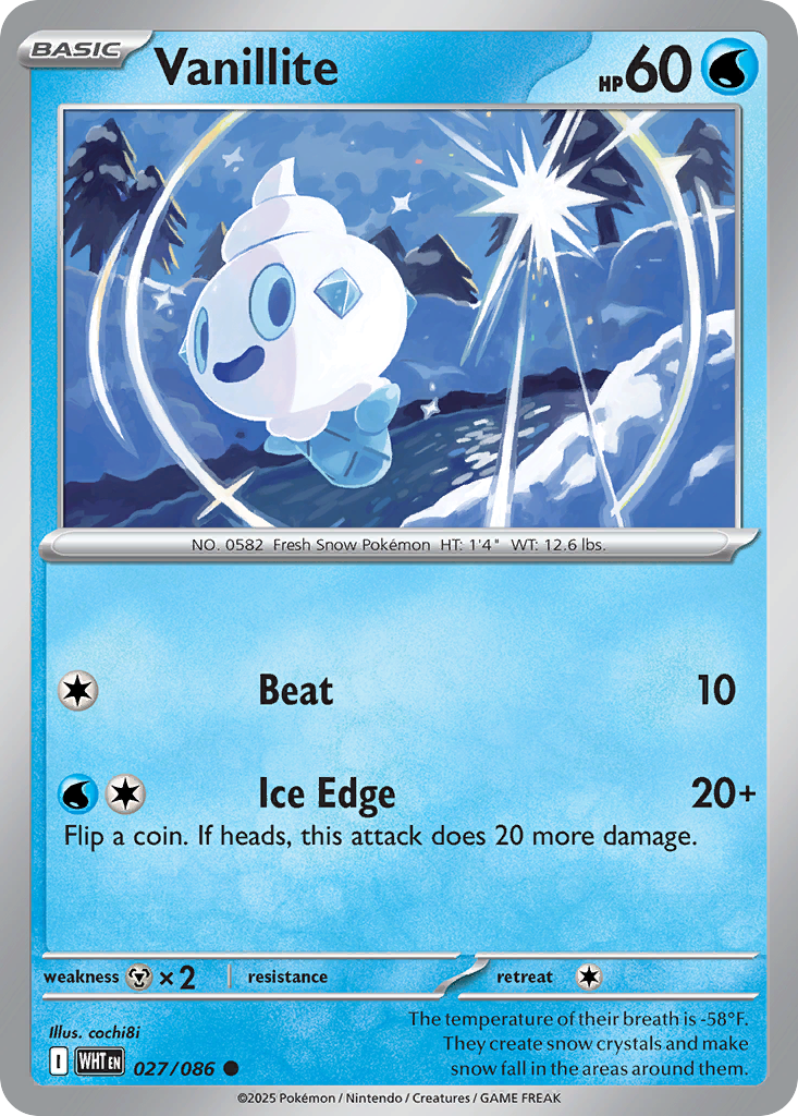 Vanillite - 27/86 - Normal - NM - Common - White Flare