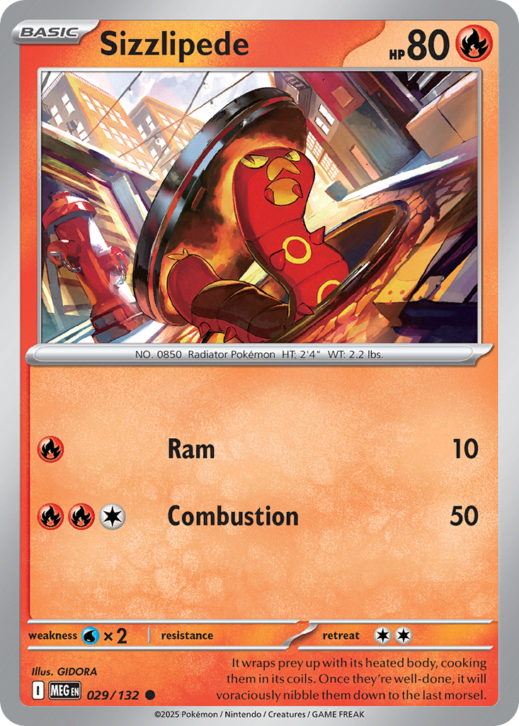 Sizzlipede - 29/132 - Normal - NM - Common - Mega Evolution