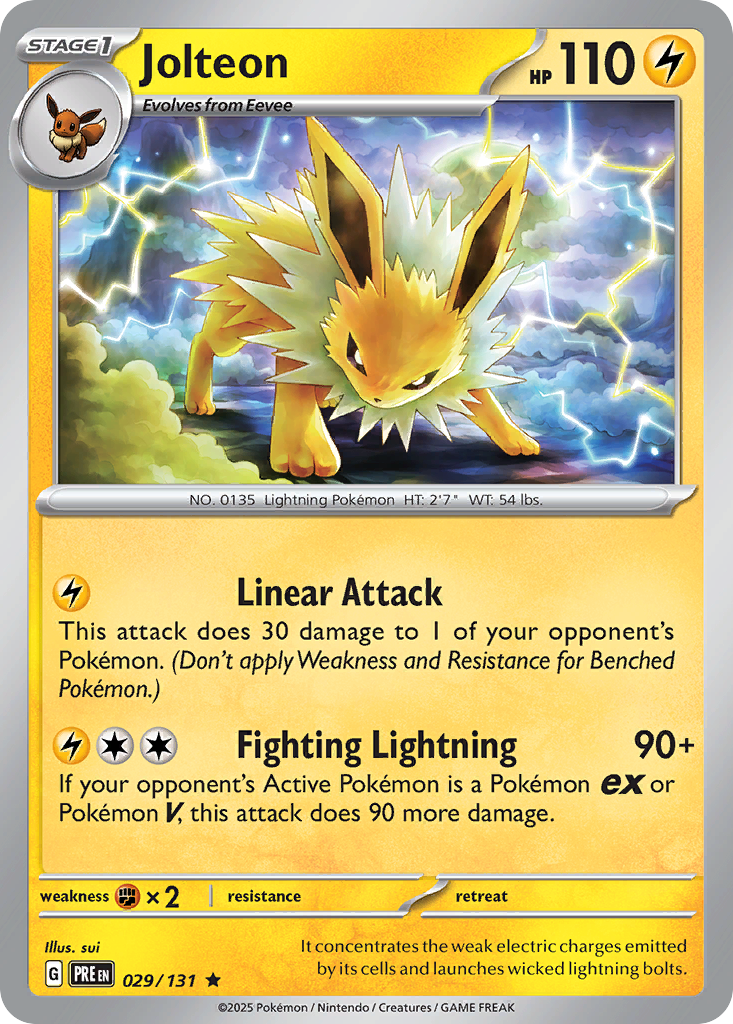 Jolteon - 29/131 - Reverse Holofoil - NM - Rare - Prismatic Evolutions