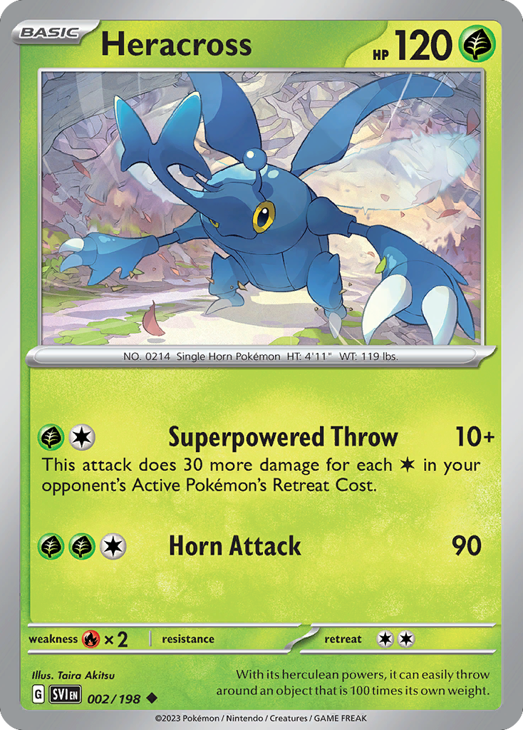 Heracross - 2/198 - Normal - NM - Uncommon - Scarlet & Violet