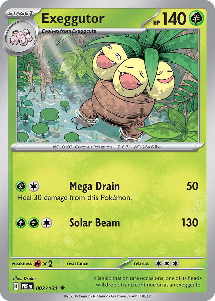 Exeggutor - 2/131 - Reverse Holofoil - NM - Uncommon - Prismatic Evolutions