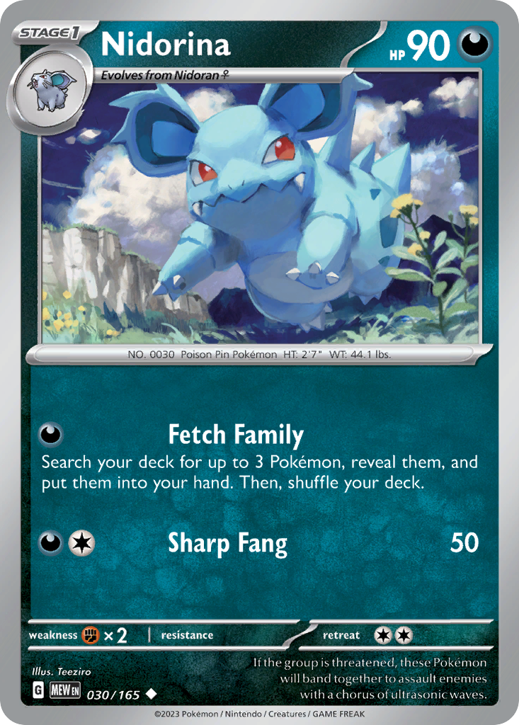 Nidorina - 30/165 - Normal - NM - Uncommon - 151