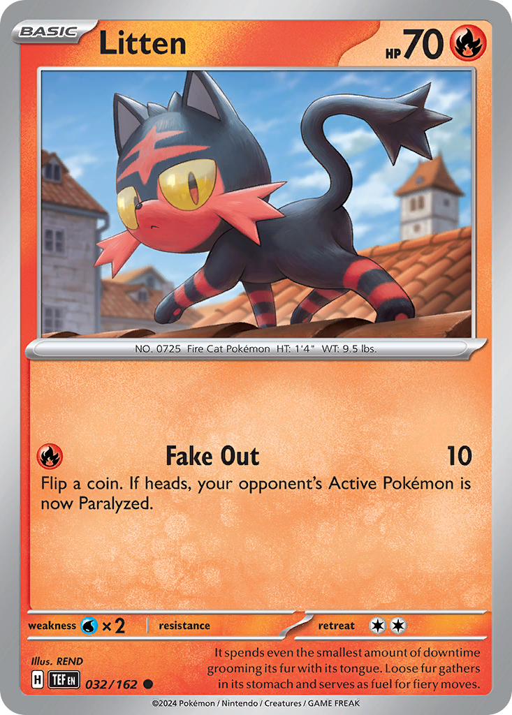 Litten - 32/162 - Reverse Holofoil - NM - Common - Temporal Forces