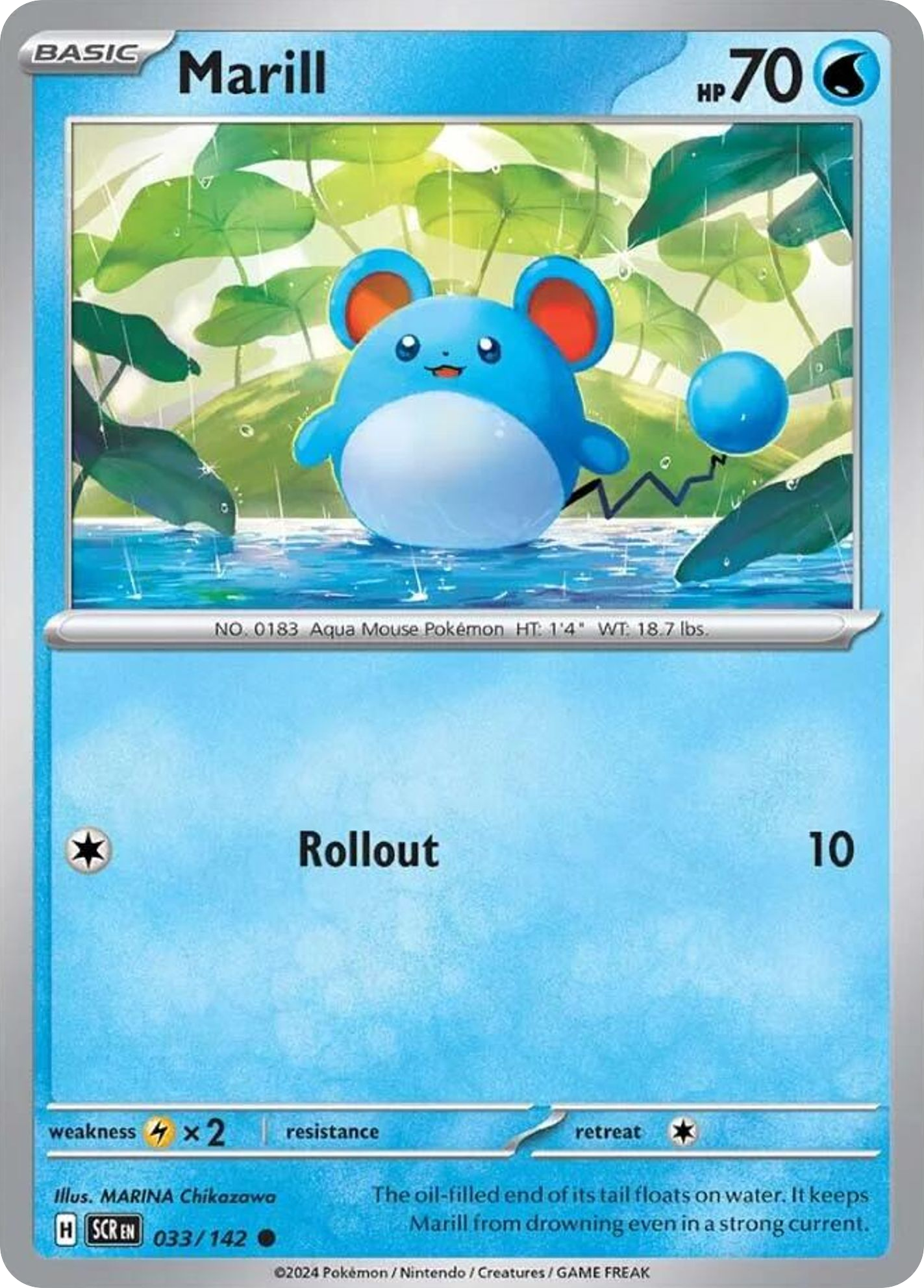 Marill - 33/142 - Normal - NM - Common - Stellar Crown