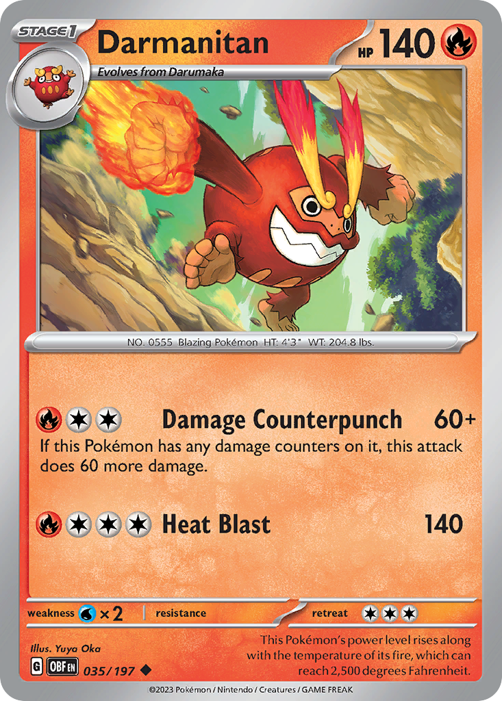 Darmanitan - 35/197 - Normal - NM - Uncommon - Obsidian Flames