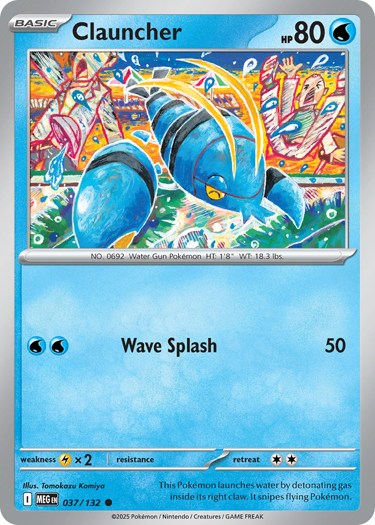Clauncher - 37/132 - Normal - NM - Common - Mega Evolution