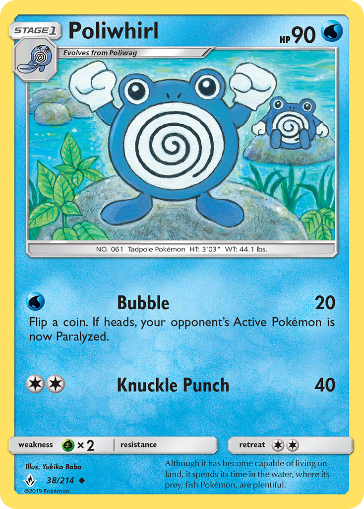 Poliwhirl - 38/214 - Normal - NM - Uncommon - Unbroken Bonds