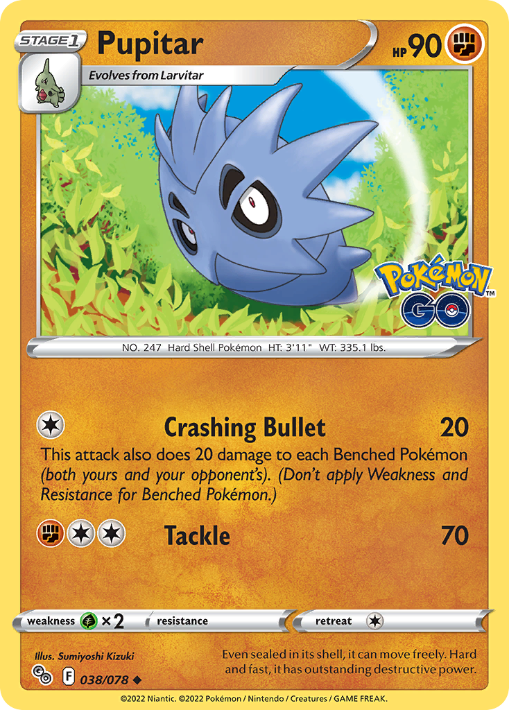 Pupitar - 38/78 - Normal - NM - Uncommon - Pokémon GO
