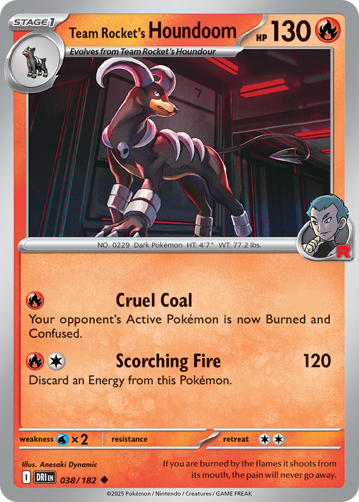 Team Rocket's Houndoom - 38/182 - Normal - NM - Uncommon - Destined Rivals