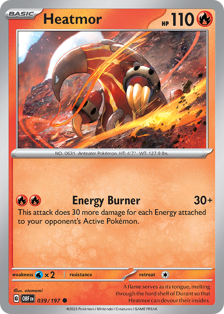 Heatmor - 39/197 - Normal - NM - Common - Obsidian Flames