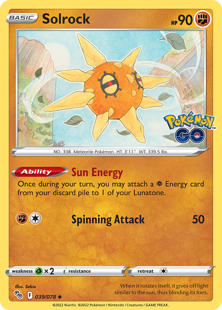 Solrock - 39/78 - Normal - NM - Uncommon - Pokémon GO