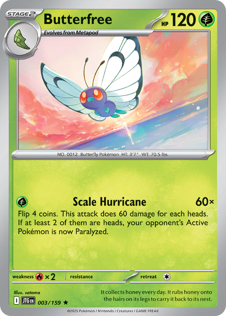 Butterfree - 3/159 - Holofoil - NM - Rare - Journey Together