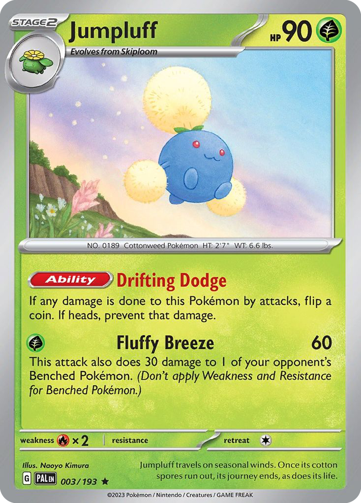 Jumpluff - 3/193 - Reverse Holofoil - NM - Rare - Paldea Evolved