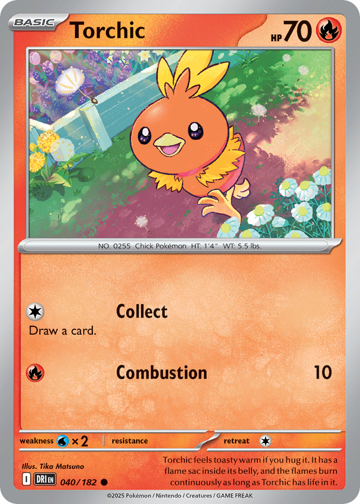 Torchic - 40/182 - Reverse Holofoil - NM - Common - Destined Rivals