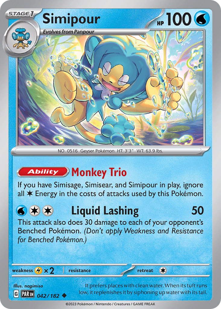 Simipour - 42/182 - Reverse Holofoil - NM - Uncommon - Paradox Rift