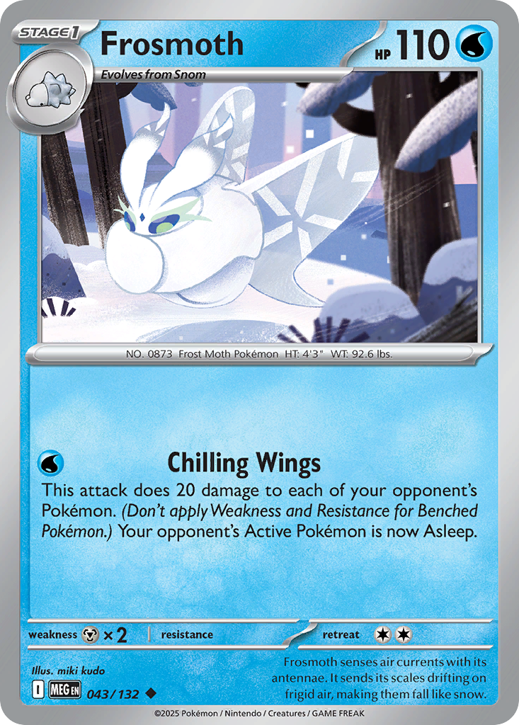 Frosmoth - 43/132 - Reverse Holofoil - NM - Uncommon - Mega Evolution