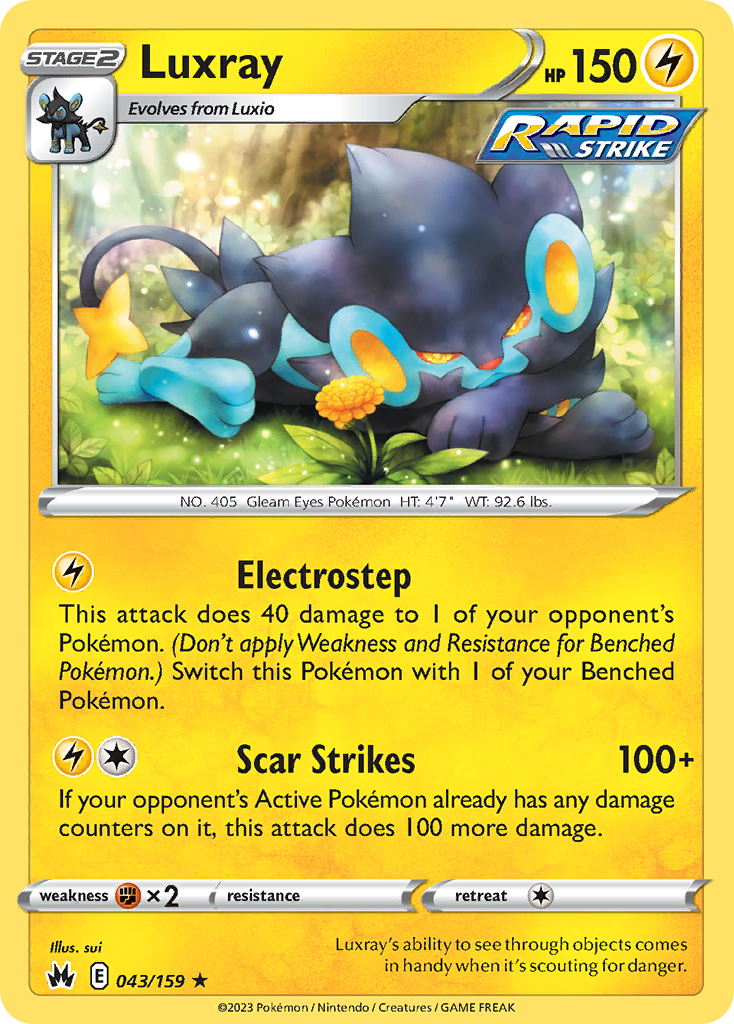 Luxray - 43/159 - Normal - NM - Rare - Crown Zenith
