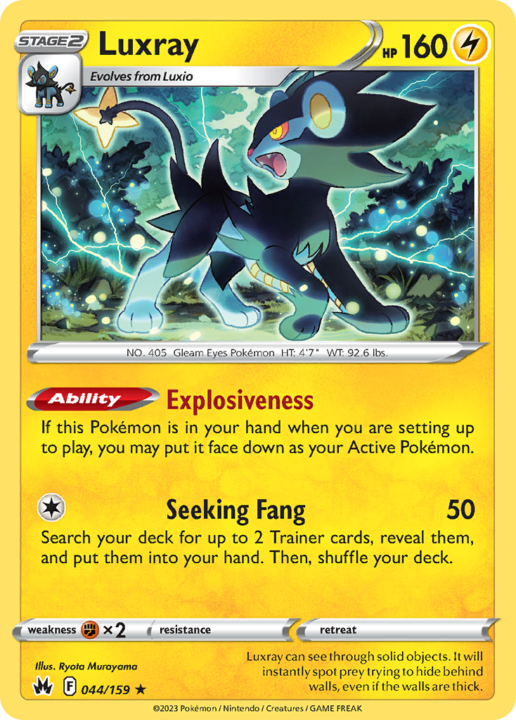 Luxray - 44/159 - Normal - NM - Rare - Crown Zenith
