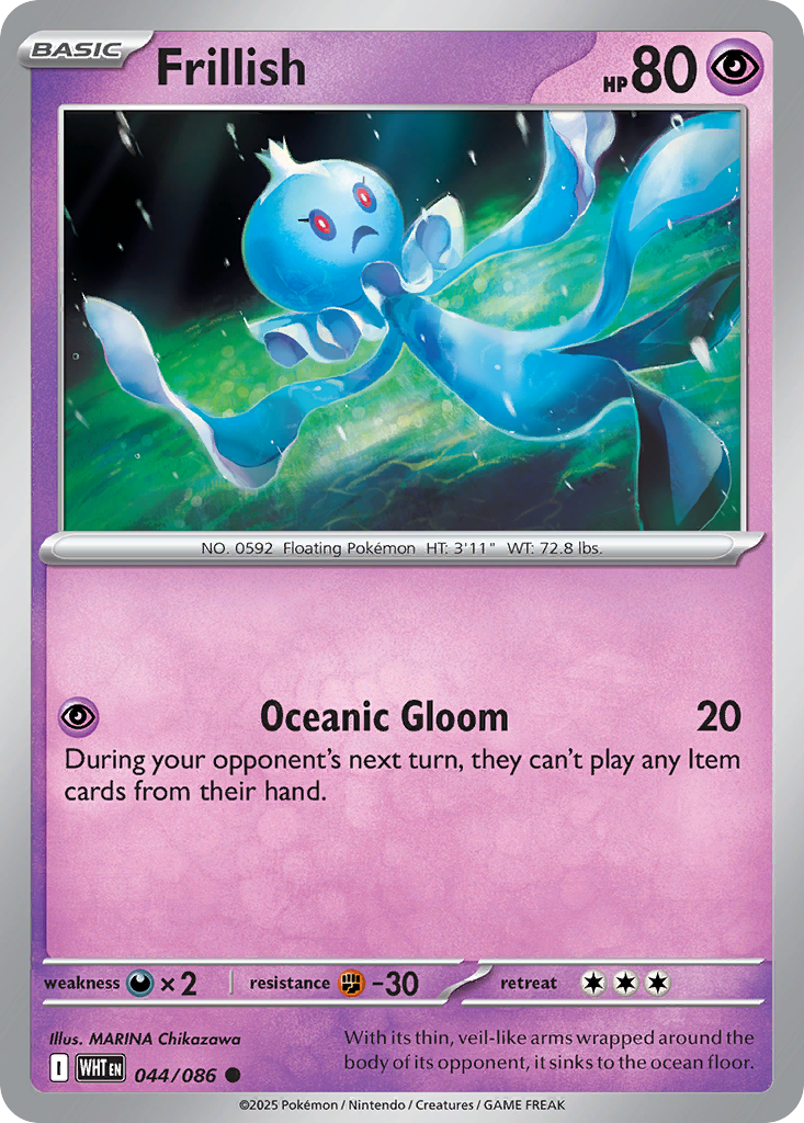 Frillish - 44/86 - Reverse Holofoil - NM - Common - White Flare