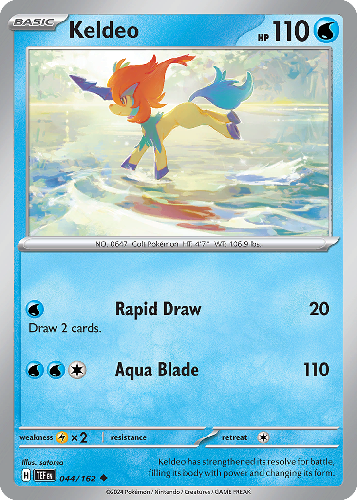 Keldeo - 44/162 - Reverse Holofoil - NM - Uncommon - Temporal Forces
