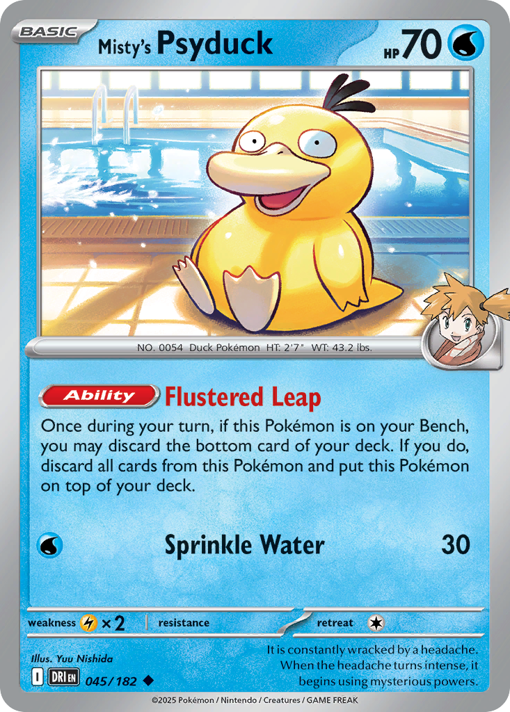Misty's Psyduck - 45/182 - Normal - NM - Uncommon - Destined Rivals