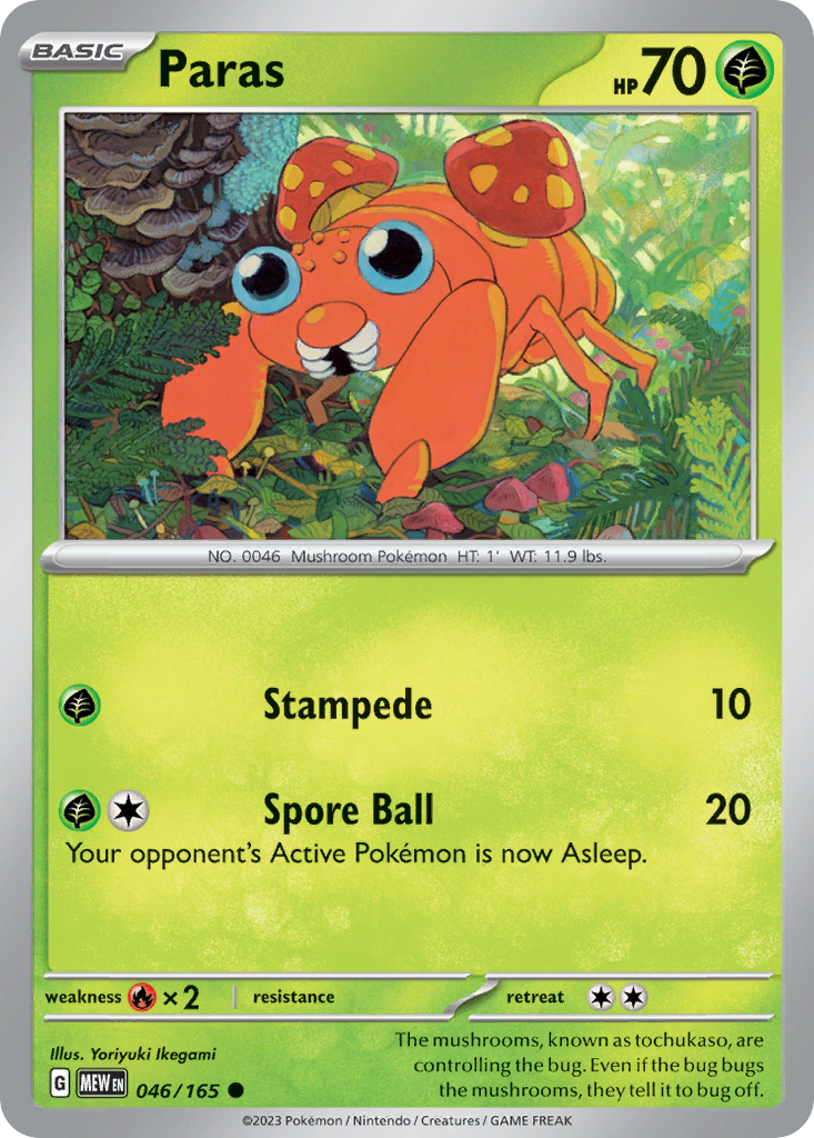 Paras - 46/165 - Reverse Holofoil - NM - Common - 151
