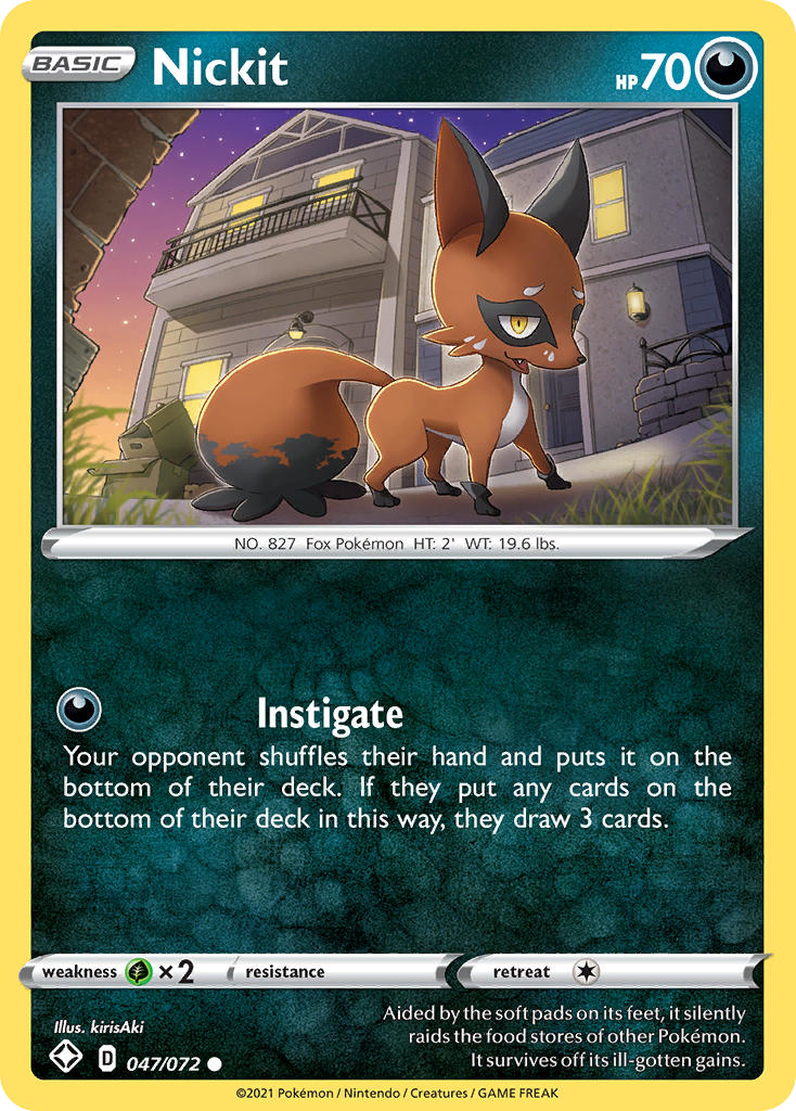 Nickit - 47/72 - Normal - NM - Common - Shining Fates