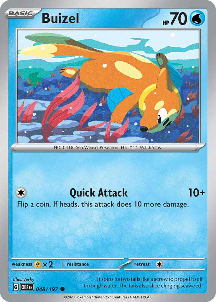 Buizel - 48/197 - Normal - NM - Common - Obsidian Flames