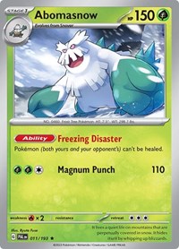 Abomasnow - 11/193 - Reverse Holofoil - NM - Rare - Paldea Evolved
