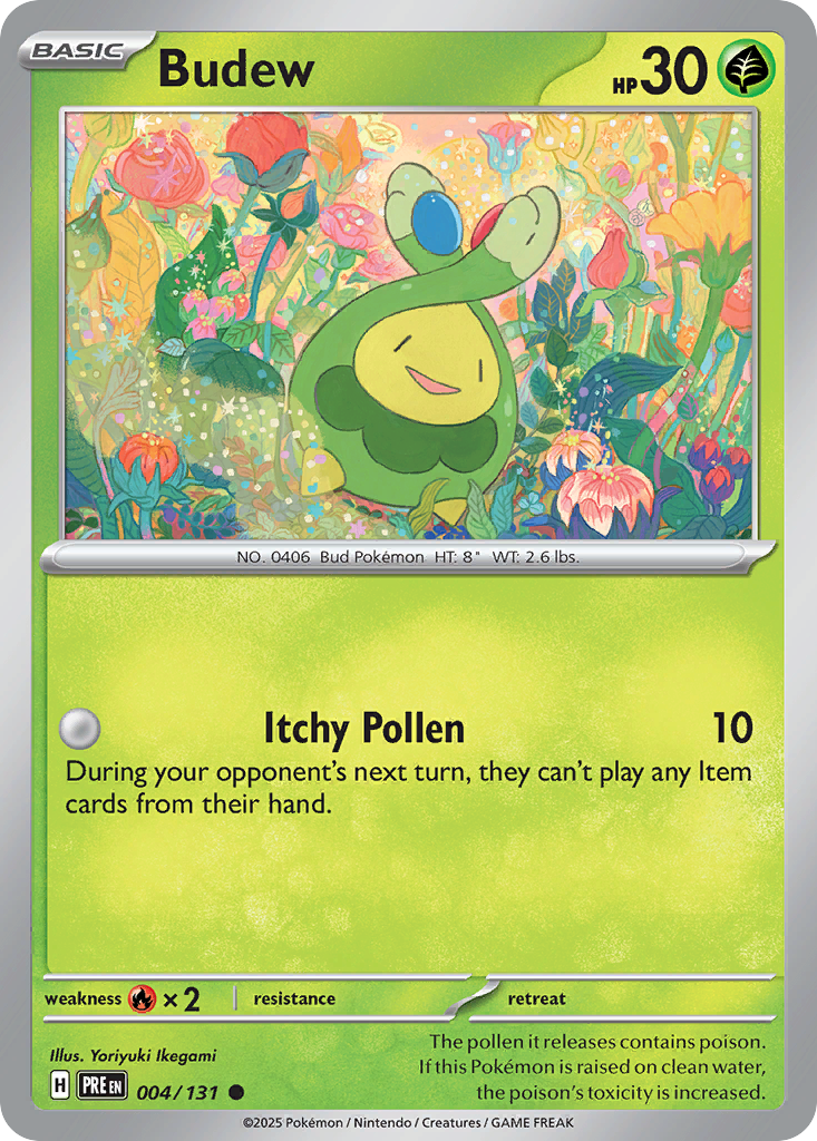 Budew - 4/131 - Reverse Holofoil - NM - Common - Prismatic Evolutions