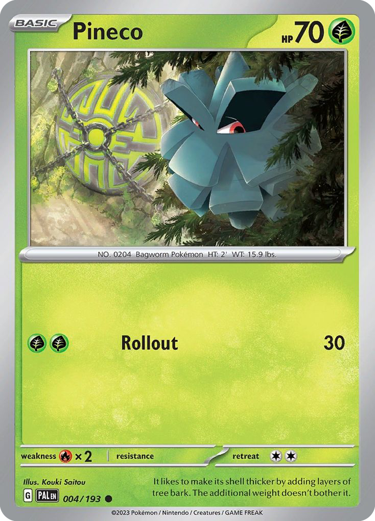 Pineco - 4/193 - Reverse Holofoil - NM - Common - Paldea Evolved
